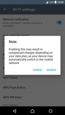 If you turn on the function, press ENABLE. If you turn on the function, press ENABLE.