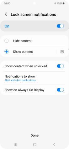 Press the required settings to turn them on or off.