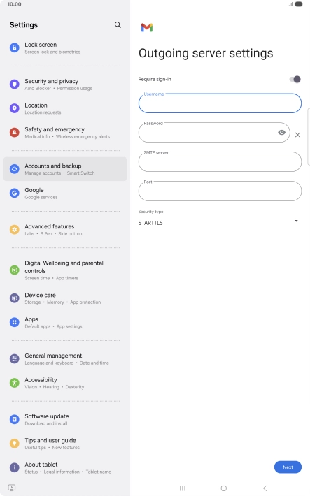 Press the field below 
