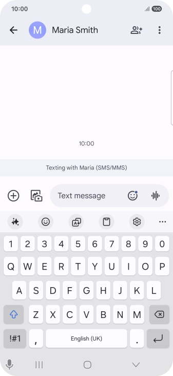 Select an existing conversation or create a new message and press the AI icon.