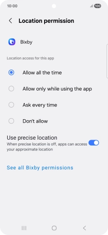 Press the required setting. Press the required setting.