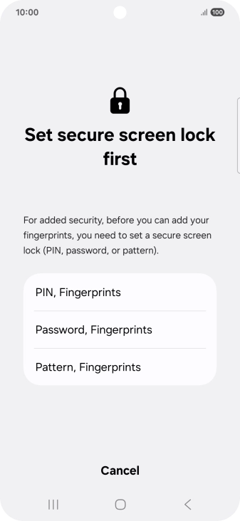 Press the required phone lock code and follow the instructions on the screen to create an additional phone lock code.