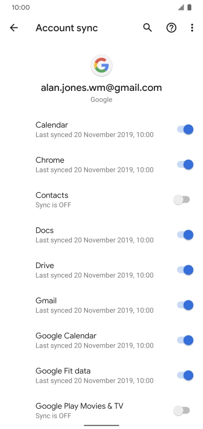 Press the indicator next to 
