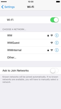 Press the required Wi-Fi network.