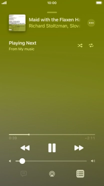 Press the shuffle icon to turn the function on or off.