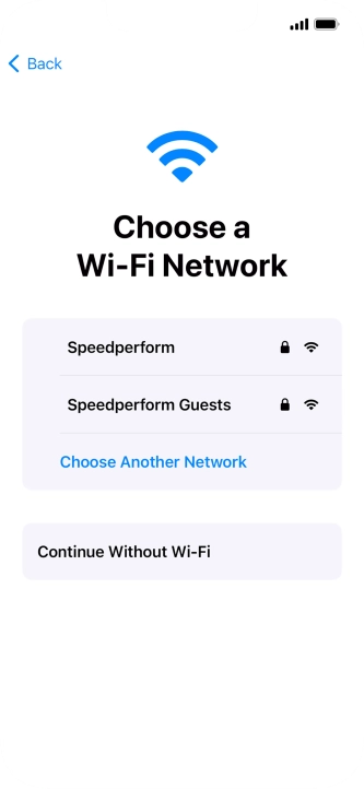 Press the required Wi-Fi network.