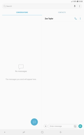 Press the text input field and write the text for your text message.
