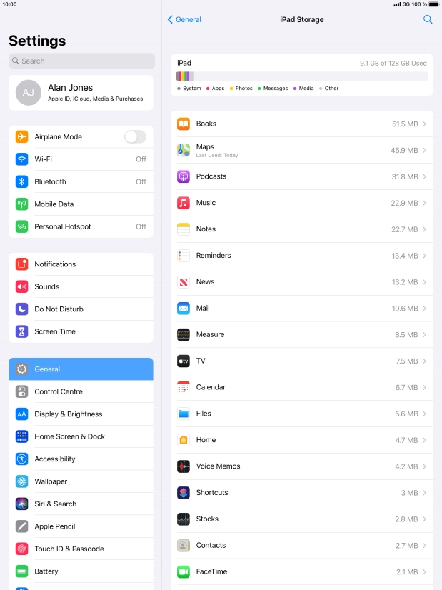 Press the required app.