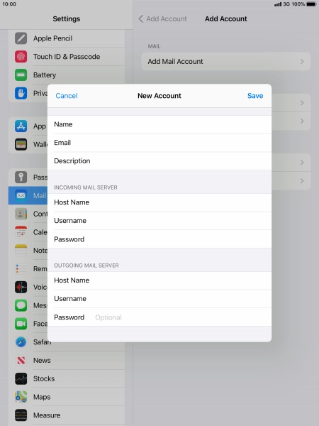 Press Password and key in the password for your email account. Press Password and key in the password for your email account.