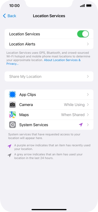 Press the required app.