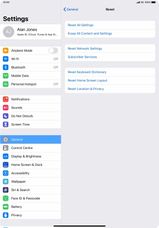 Press Reset All Settings.