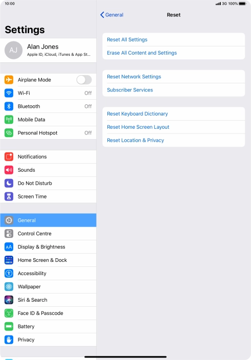 Press Reset All Settings.