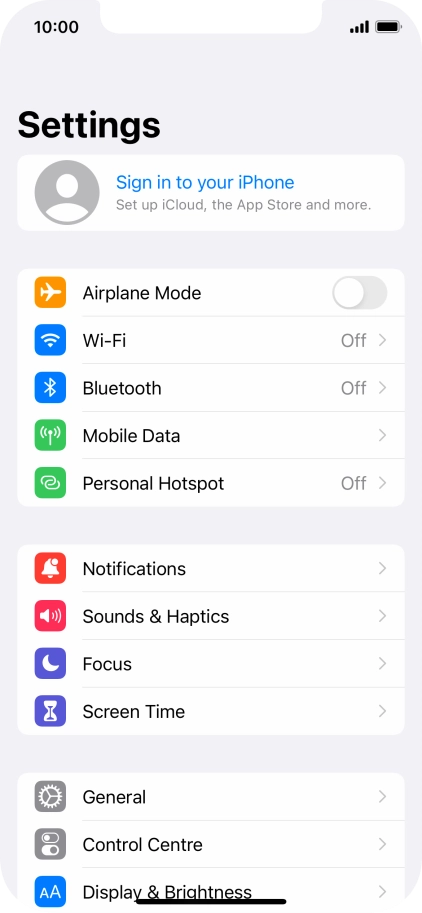 Press Sign in to your iPhone.