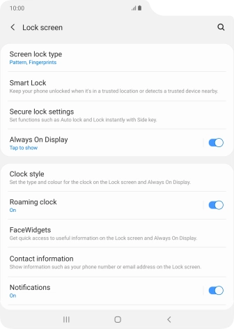 Press Screen lock type and key in the current phone lock code. Press Screen lock type and key in the current phone lock code.