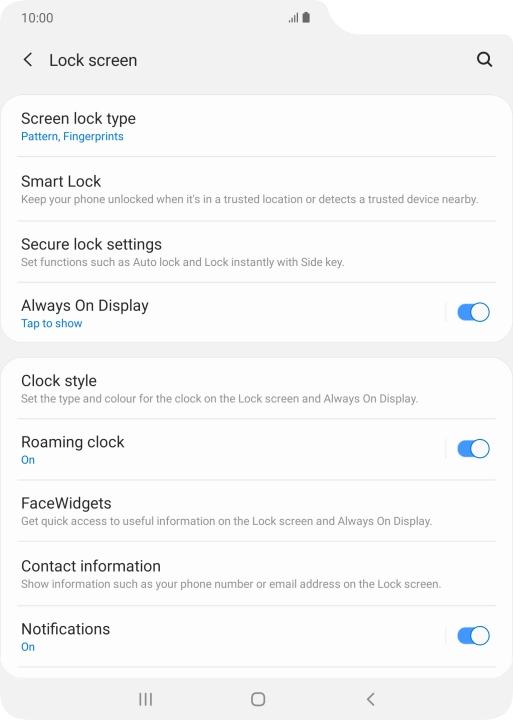 Press Screen lock type and key in the current phone lock code. Press Screen lock type and key in the current phone lock code.