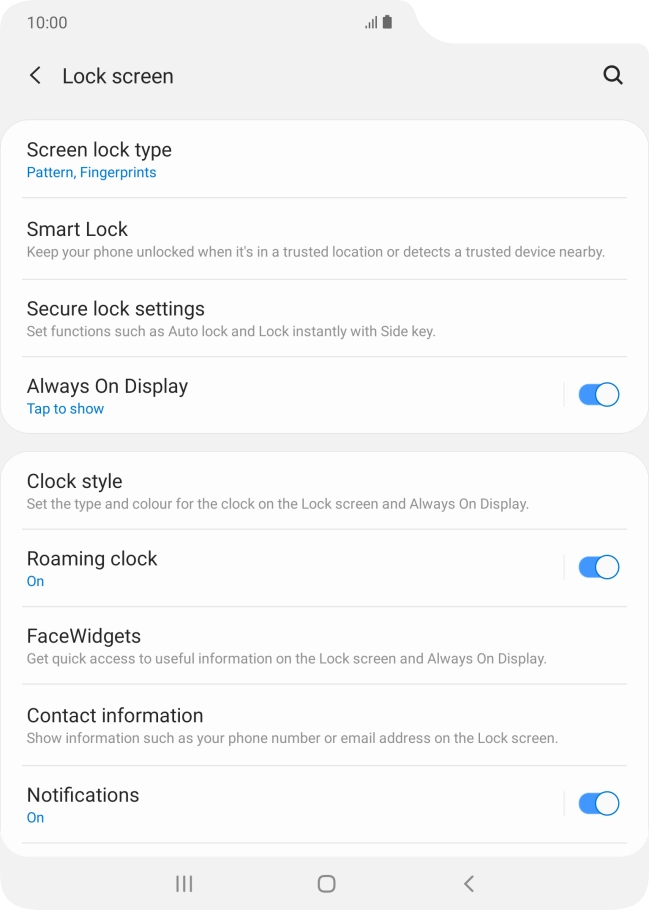 Press Screen lock type and key in the current phone lock code. Press Screen lock type and key in the current phone lock code.