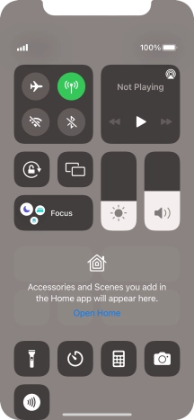 Press the flight mode icon to turn the function on or off.