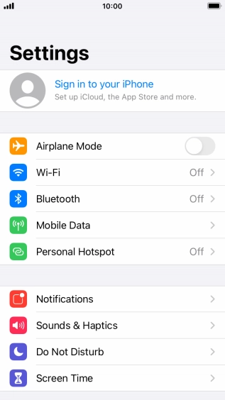 Press Sign in to your iPhone.