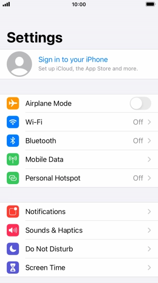 Press Sign in to your iPhone.
