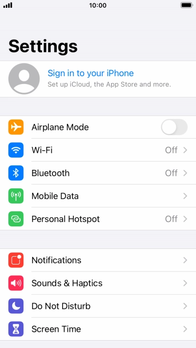 Press Sign in to your iPhone.