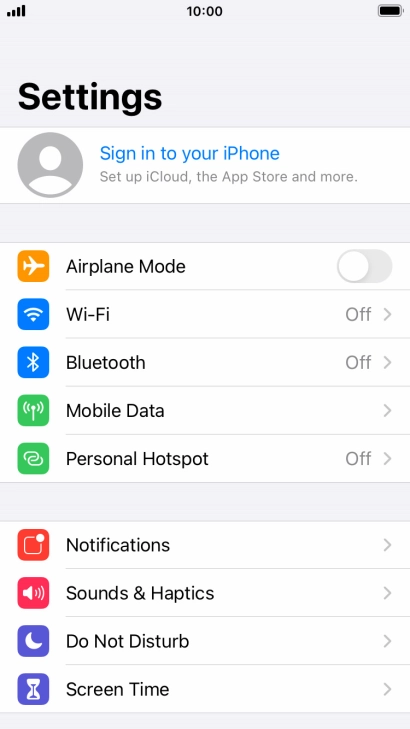 Press Sign in to your iPhone.