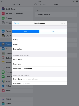 Press Host Name and key in the name of your email provider's outgoing server. Please note that if you can't send email messages when using your email provider's outgoing server, key in smtp.vodafone.net.au (Vodafone's outgoing server).