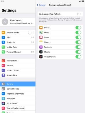 Press Background App Refresh.