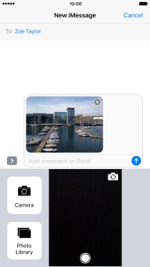 Press the send icon when you've finished your iMessage.