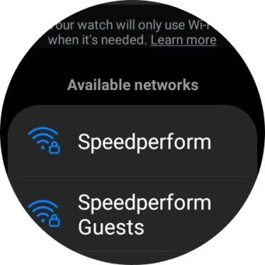 Press the required Wi-Fi network.