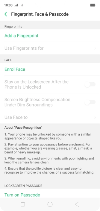 Press Add a Fingerprint.