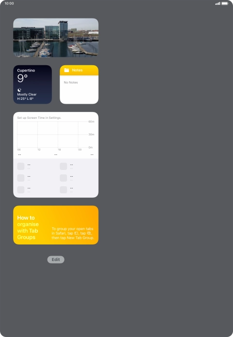 Press and hold the required widget.