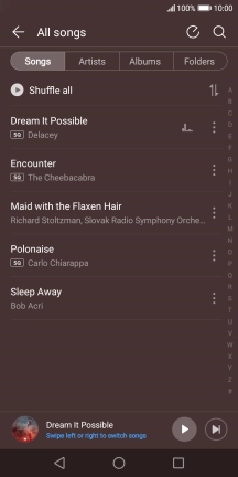 Press the required audio file.