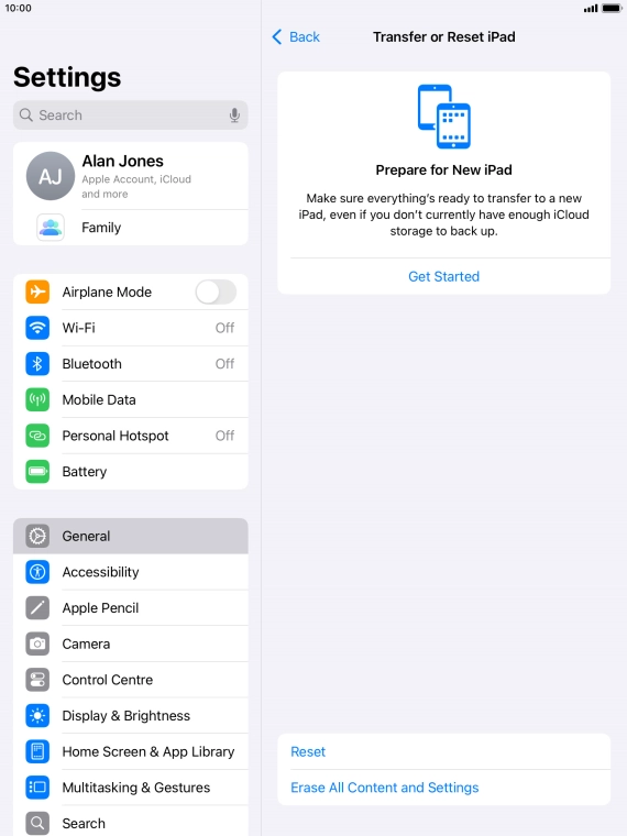 Press Reset. Press Reset.