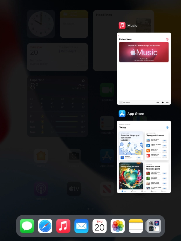 Slide upwards on the required application to end it.