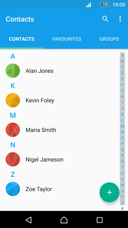Press the new contact icon.