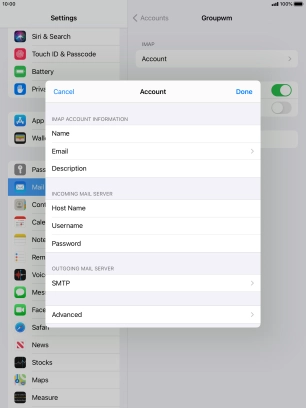Press SMTP. Press SMTP.