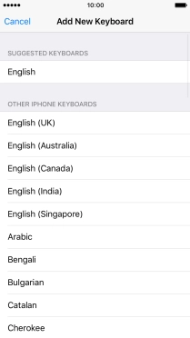 Press the required language to add it.