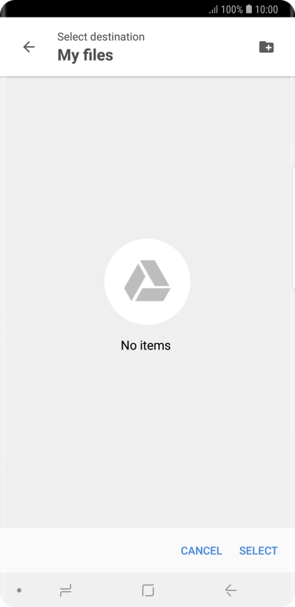 To create a new folder, press the new folder icon and follow the instructions on the screen to create a new folder.