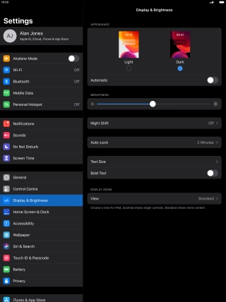 Press the indicator next to 