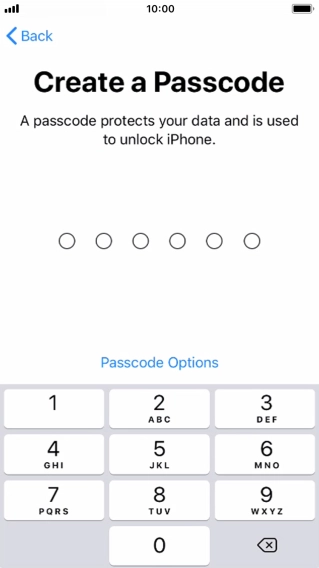 Press Passcode Options.