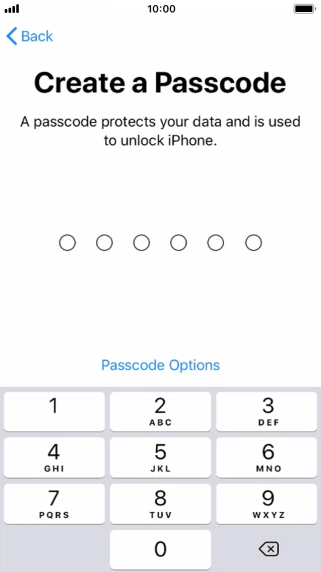Press Passcode Options.