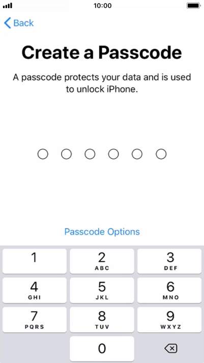 Press Passcode Options.