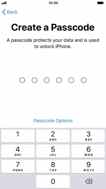 Press Passcode Options.