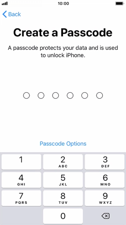 Press Passcode Options.