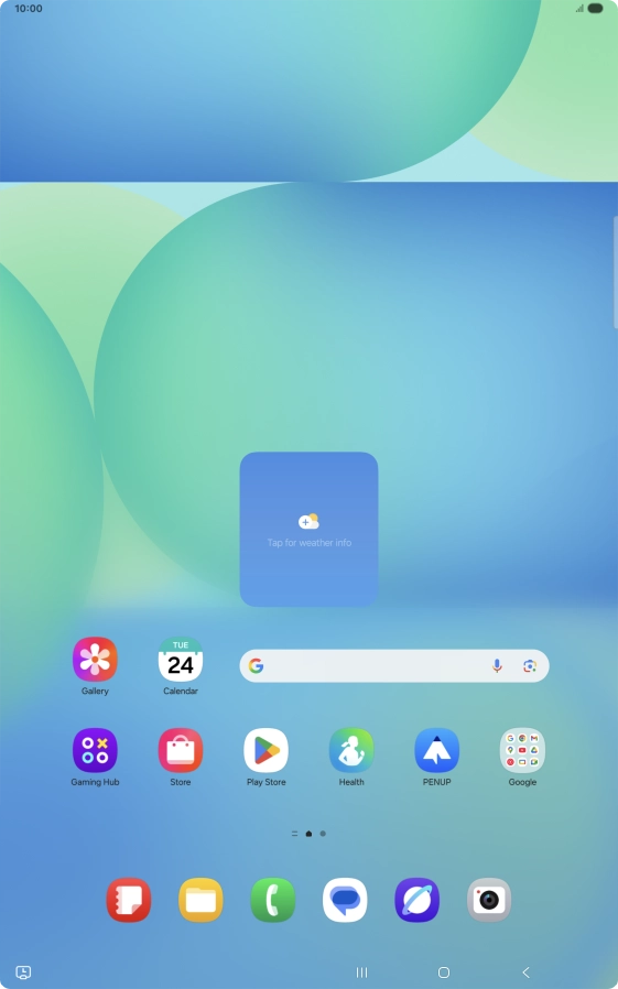 Slide your finger downwards starting from the top right side of the screen.