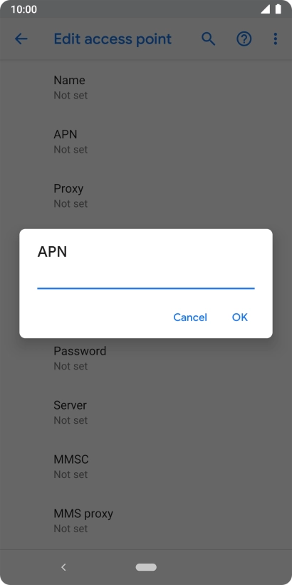 Key in live.vodafone.com and press OK.