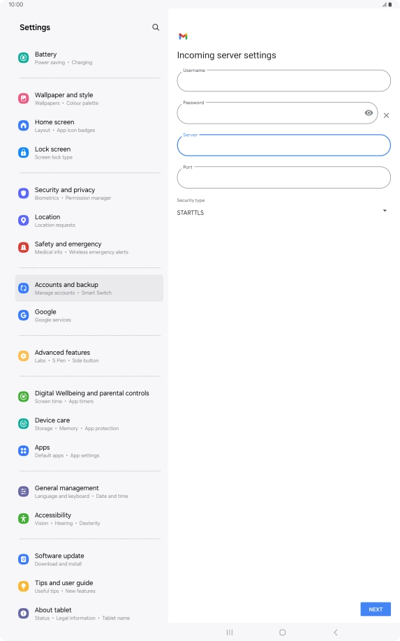 Press the field below 