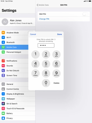Key in your PIN and press Done.