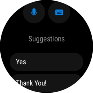 Press the microphone icon and follow the instructions on the screen to record and send the required reply.