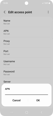 Key in live.vodafone.com and press OK.